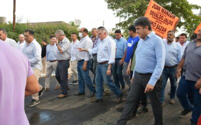 Jaldo supervisó obras de pavimentación en San Pedro de Colalao