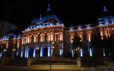 Prueba de luces en la Casa de Gobierno: avanza la puesta en valor de su fachada histórica