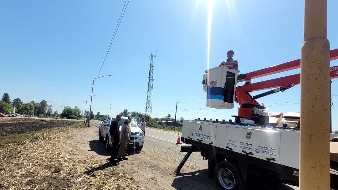 Avanza la reconversión lumínica con tecnología LED de la Ruta Nacional 38 en Aguilares