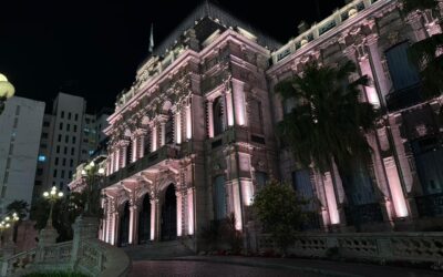 Iluminaron Casa de Gobierno de amarillo en homenaje a las víctimas viales